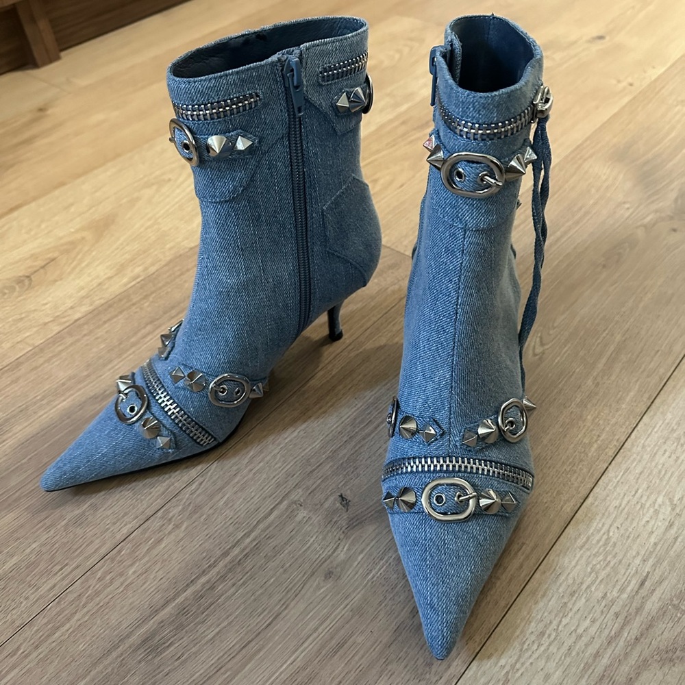 ZARA Denim Booties / Heeled Boots